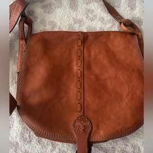 Lucky Brand Tan Leather Saddle Bag